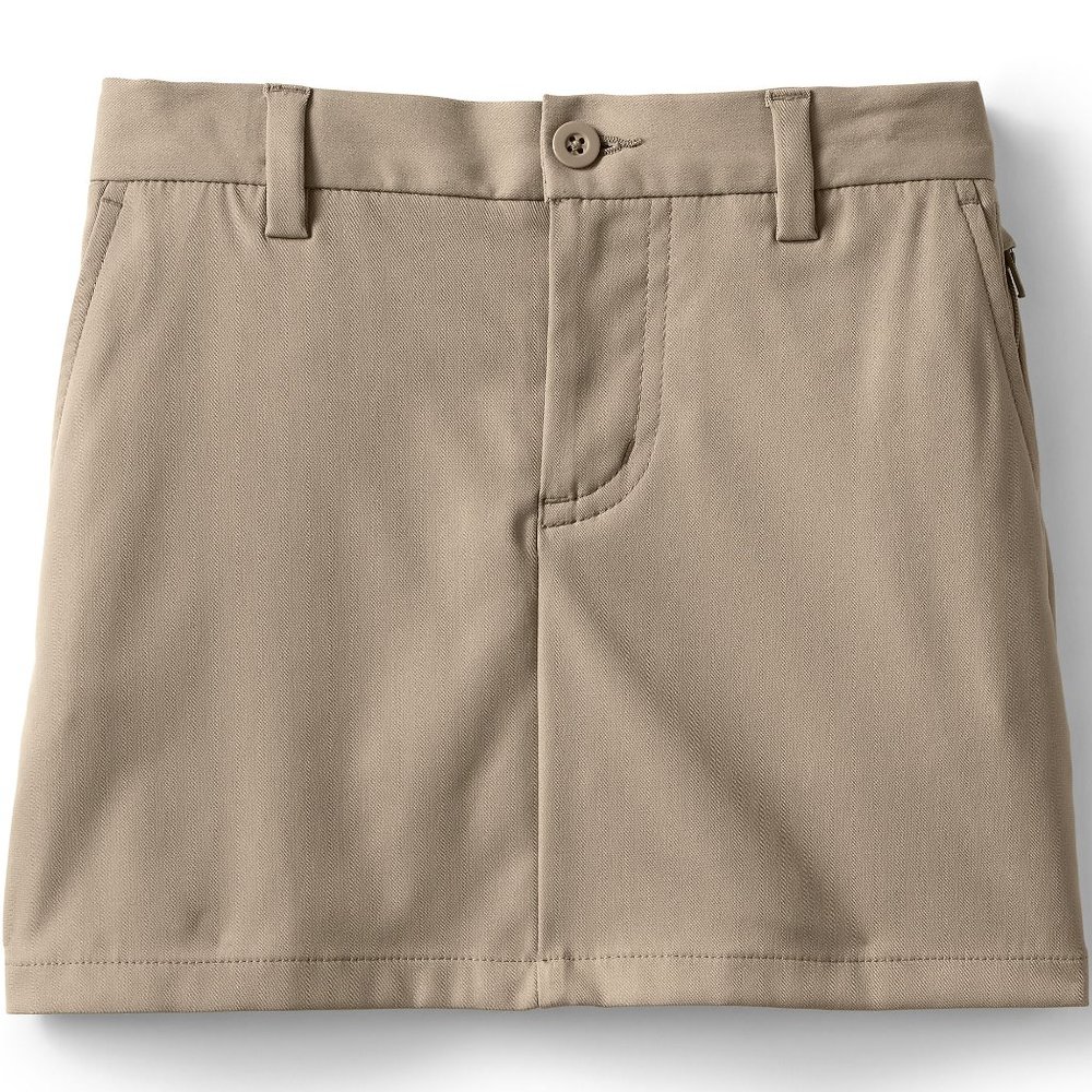 Lands' End Girls School Uniform Active Chico Skort Khaki, NWT